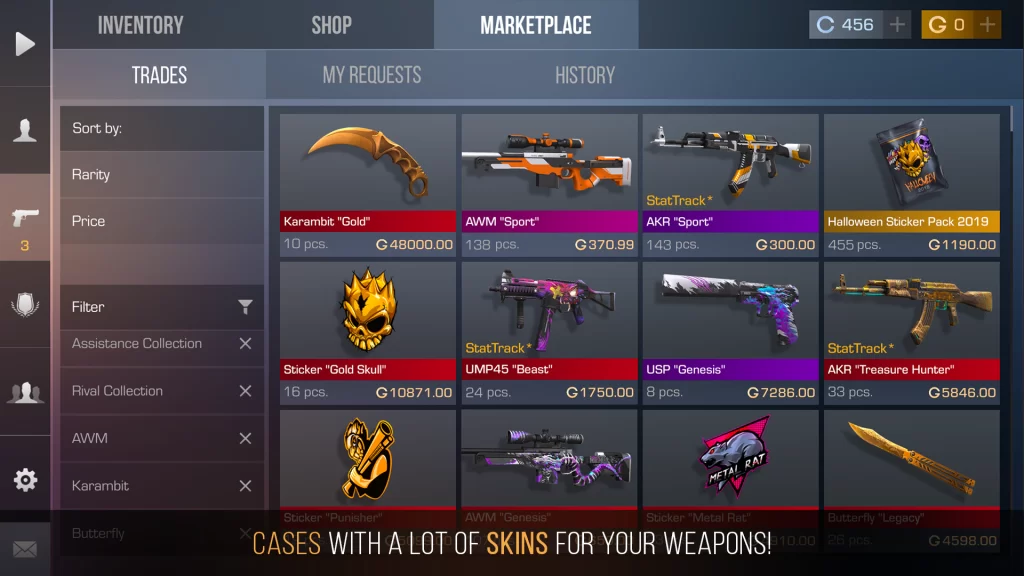 Free skins for weapons