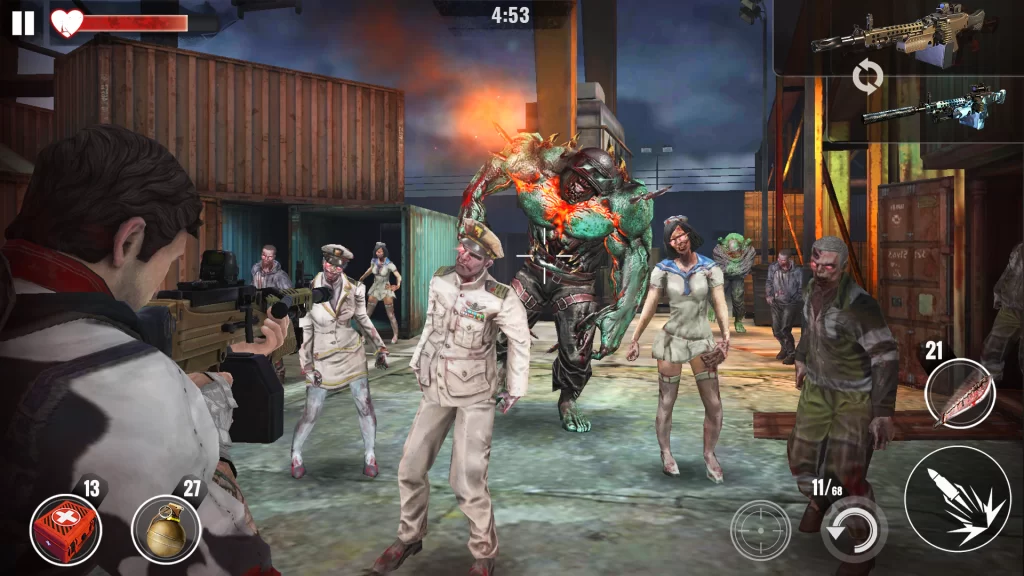 zombie fighting game sequence